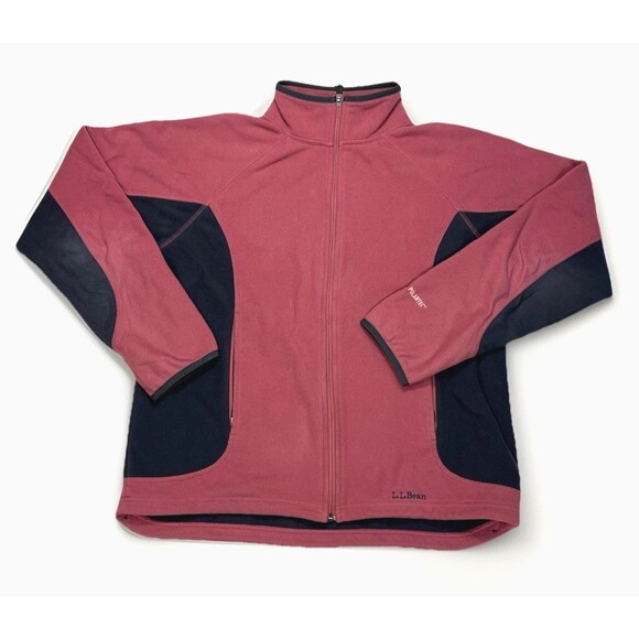 LL Bean Jacket Womens Large L Full Zip Fleece Polartec Fleece Y2K Retro - Picture 1 of 10